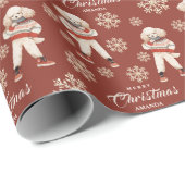 ウォーターカラープードルテラコッタホリデー ラッピングペーパー (ロールコーナー)