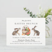 ウォーターカラーヘアイースターブランチ招待状 招待状 (スタンド正面)