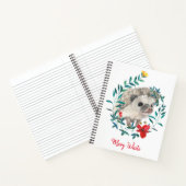 ウォーターカラーヘッジホッグフローラリース パーソナライズされた ノートブック (内部)