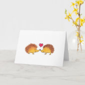 ウォーターカラーヘッジホッグ記念日ラブカード カード (黄色い花)