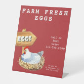 ウォーターカラーヘンファームフレッシュエッグ 台座サイン (正面)