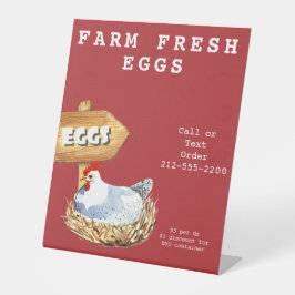 ウォーターカラーヘンファームフレッシュエッグ 台座サイン