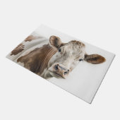 ウォーターカラーヘーフォードカウーポートレート ドアマット (アングル)