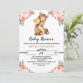 ウォーターカラーベアベビーシャワー招待状 招待状 (スタンド正面)