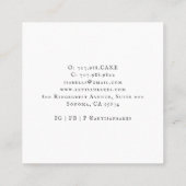 ウォーターカラーベイカーベーキング&料理用具ベーカリー スクエア名刺 (裏面)