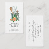ウォーターカラーベイカーベーキング&料理用具ベーカリー 名刺 (正面/裏面)
