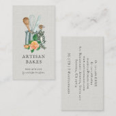 ウォーターカラーベイカーベーキング&料理用具ベーカリーB 名刺 (正面/裏面)