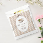 ウォーターカラーベイビーがコーヒーを淹れている ベイビーシャワー フェイバーバッグ (封をした状態)