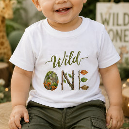 ウォーターカラーベイビーのワイルドワン 1歳の誕生日Tシャツ ベビーTシャツ