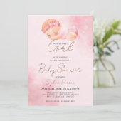 ウォーターカラーベビーガール招待状 招待状 (スタンド正面)