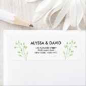 ウォーターカラーベビーズブレスボタニカル差出人住所 ラベル (インサイチュ)