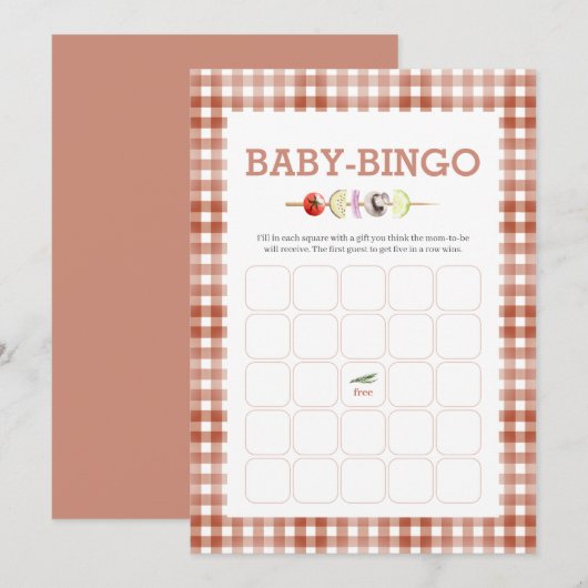 ウォーターカラーベビーBingoゲームカード Baby- 招待状 (正面/裏面)