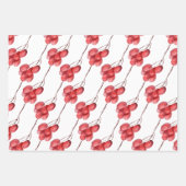 ウォーターカラーベリーとグリーン離れリーズ ラッピングペーパーシート (正面)