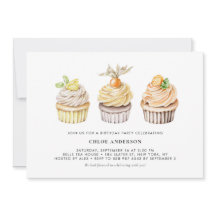 ウォーターカラーベリーとシトラスカップケーキ誕生日