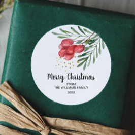 ウォーターカラーベリーとブランチホリデー ラウンドシール