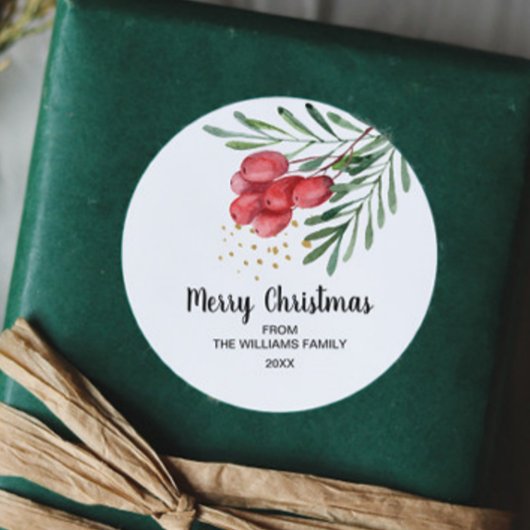 ウォーターカラーベリーとブランチホリデー ラウンドシール