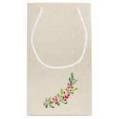 ウォーターカラーベリーと葉ズホリデークリスマス スモールペーパーバッグ (裏面)