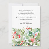 ウォーターカラーベリーアンドグリーンリースハッピークワンザ シーズンカード