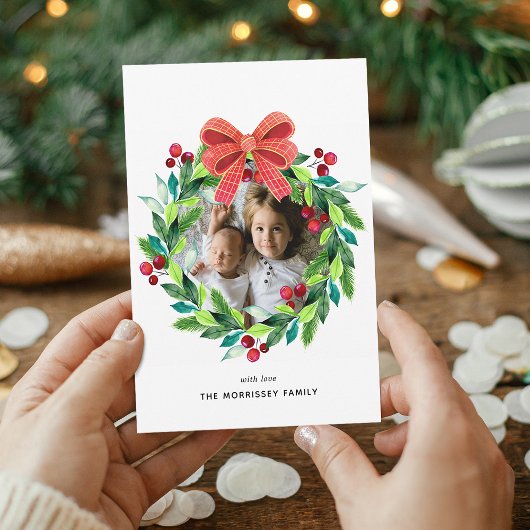 ウォーターカラーベリーアンドホリーリース シーズンカード