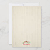 ウォーターカラーベリーグリーンリースワッグクリスマス招待状 (裏面)