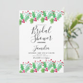 ウォーターカラーベリーグリーン絵を描ブライダルシャワー 招待状 (スタンド正面)