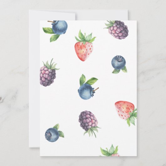 ウォーターカラーベリースウィートブライダルシャワー 招待状 (裏面)