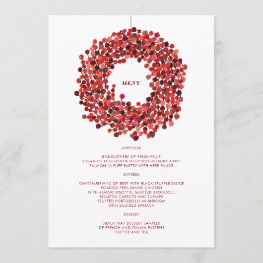 ウォーターカラーベリーズリースクリスマスホリデーメニュー プログラム (正面)