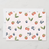 ウォーターカラーベリーファーストガール誕生日写真 招待状 (裏面)