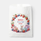 ウォーターカラーベリーファースト誕生日バニーとギフト フェイバーバッグ (正面)