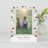 ウォーターカラーベリーフレームハッピーホリデーズフォト シーズンカード (スタンド正面)