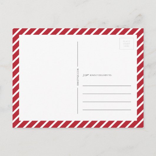 ウォーターカラーベリーリースクリスマス シーズンポストカード (裏面)