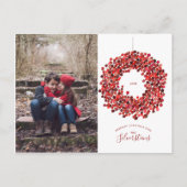 ウォーターカラーベリーリースクリスマス シーズンポストカード (正面)