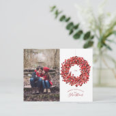 ウォーターカラーベリーリースクリスマス シーズンポストカード (スタンド正面)