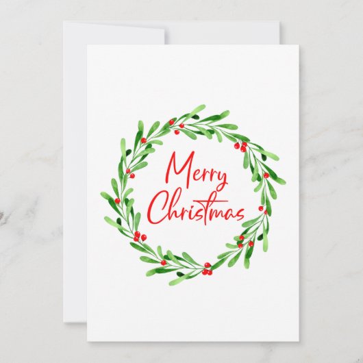 ウォーターカラーベリー&グリーンリーリースホリデーカード (正面)