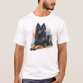 ウォーターカラーベルジアンシェパード Tシャツ (正面)