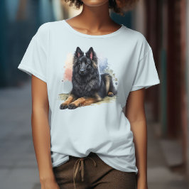ウォーターカラーベルジアンシェパード Tシャツ
