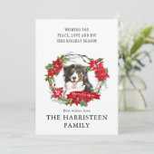 ウォーターカラーベルネーズマウンテンドッグポインセチアリース シーズンカード (スタンド正面)