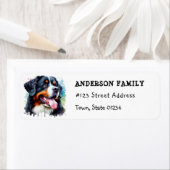 ウォーターカラーベルネーズマウンテンドッグ差出人住所 ラベル (インサイチュ)