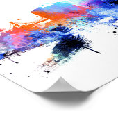 ウォーターカラーベルリンスカイラインプリント ポスター (角)