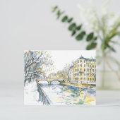 ウォーターカラーベルリンスパンドウウィンターハヴェル ポストカード (スタンド正面)