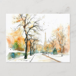 ウォーターカラーベルリンファンクトゥルムオータム ポストカード