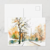 ウォーターカラーベルリンファンクトゥルムオータム ポストカード (正面/裏面)