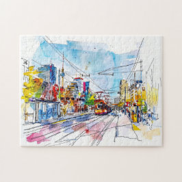 ウォーターカラーベルリンミッテトラムファセカラフルーズ ジグソーパズル