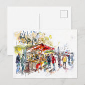 ウォーターカラーベルリンミッテマーケット ポストカード (正面/裏面)
