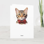 ウォーターカラーベンガルキャット誕生日 カード (裏面)