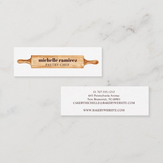 ウォーターカラーベーカーズピ転がンパティスレーケーキ スキニー名刺 (正面/裏面)