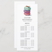 ウォーターカラーベーカーベーカリーパティシシェフクッキー メニュー (正面/裏面)