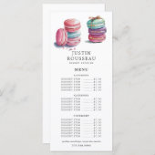 ウォーターカラーベーカーベーカリーパティシシェフ メニュー (正面/裏面)