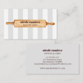 ウォーターカラーベーカ転がーズのピンパティスレストライプのイ 名刺 (正面/裏面)