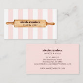 ウォーターカラーベーカ転がーズのピンパティスレストライプのイ 名刺 (正面/裏面)